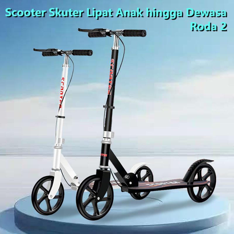 Scooter Skuter Lipat Scooter Lipat Anak hingga Dewasa Roda 2 Scooter Rem Tangan Sekuter Scooter Besi
