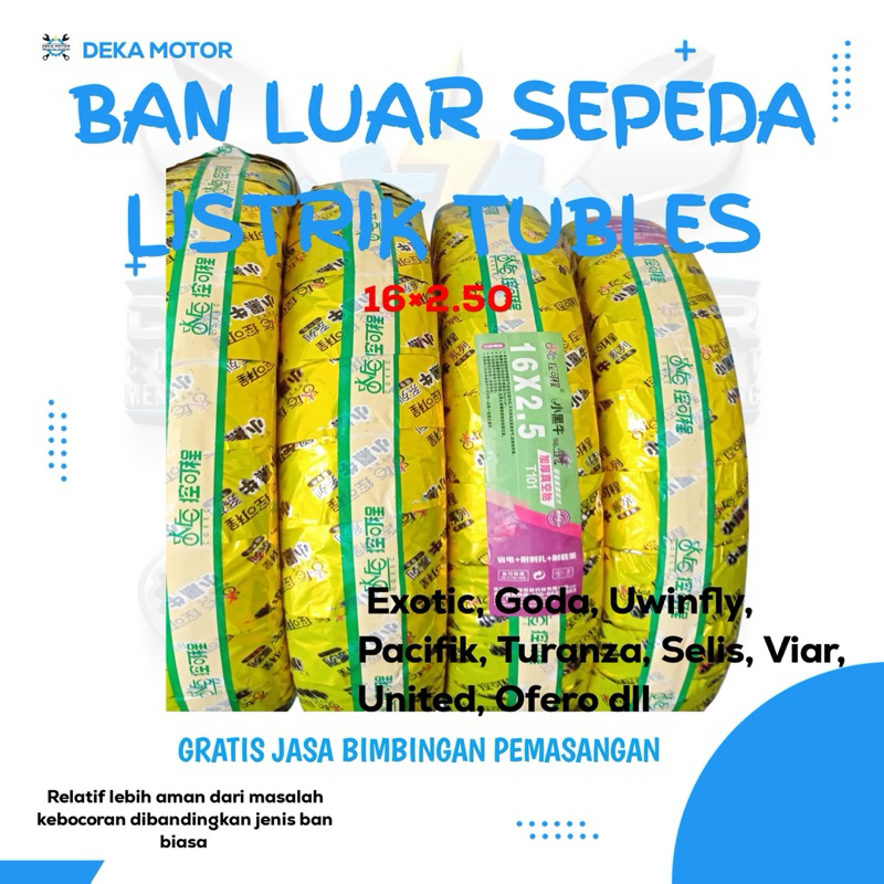 Ban Luar Sepeda Listrik 16x2.50 Tubles Universal
