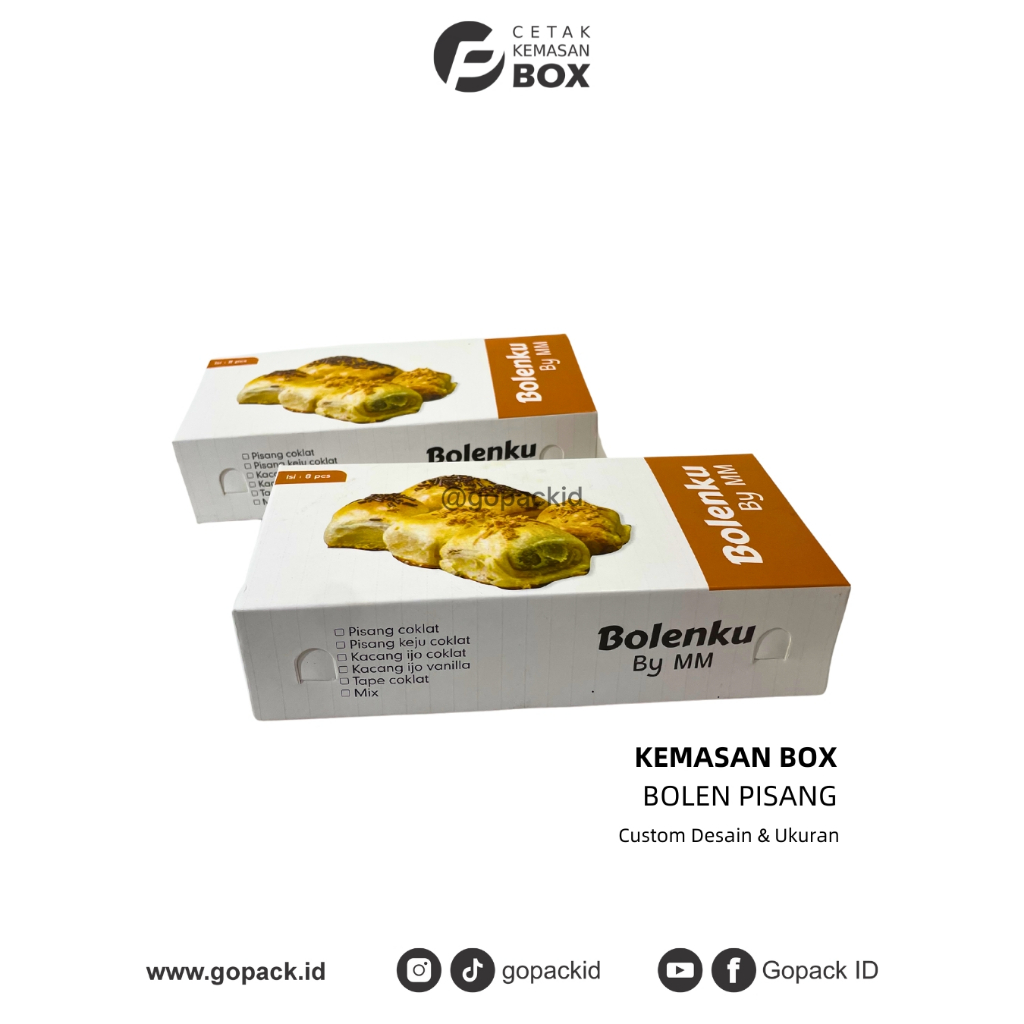 

Cetak Kemasan Dus Bolen Pisang Custom Desain dan Ukuran