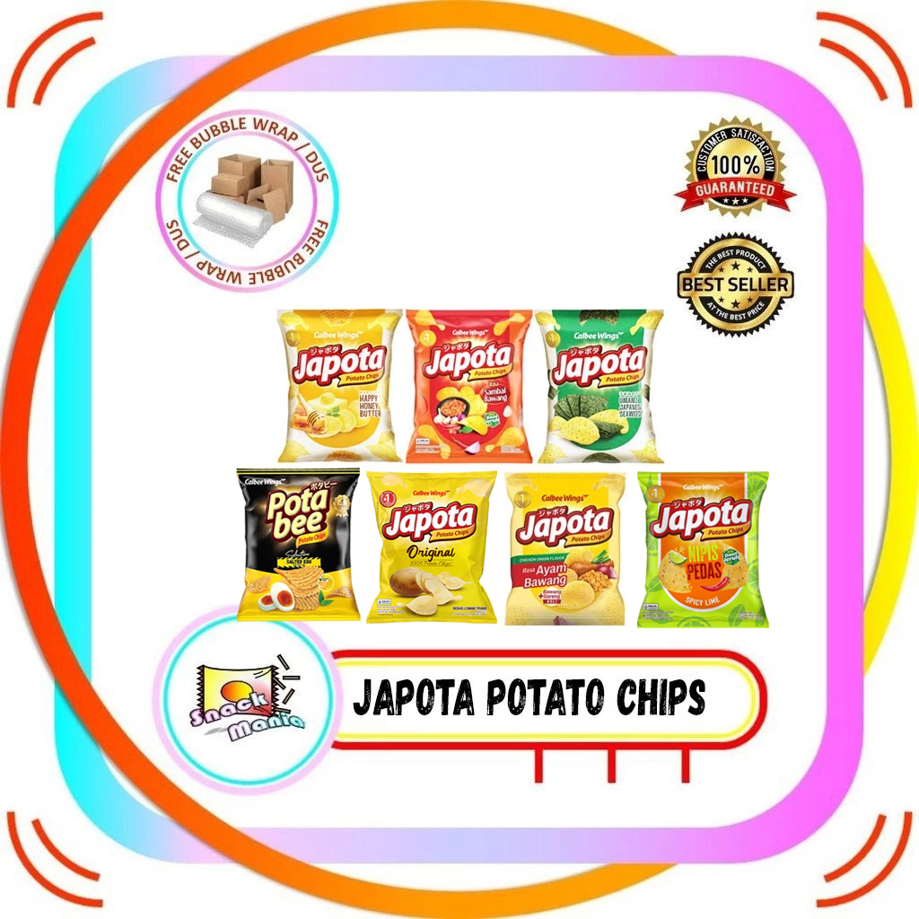 

JAPOTA Potato Chips Honey Butter Seaweed Sambal Bawang ~ 68 gr Keripik