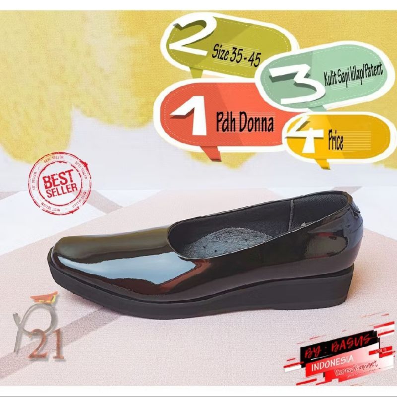 SEPATU PDH DONNA WANITA /SEPATU PDH DONNA WANITA DOF P21