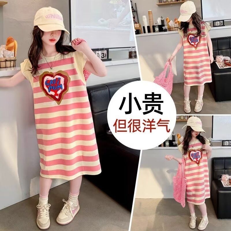 Dress Midi Pink/Dress Pink Midi/Baju Anak Import/Dress Anak Perempuan/Baju Anak Cewek Import/Dress L