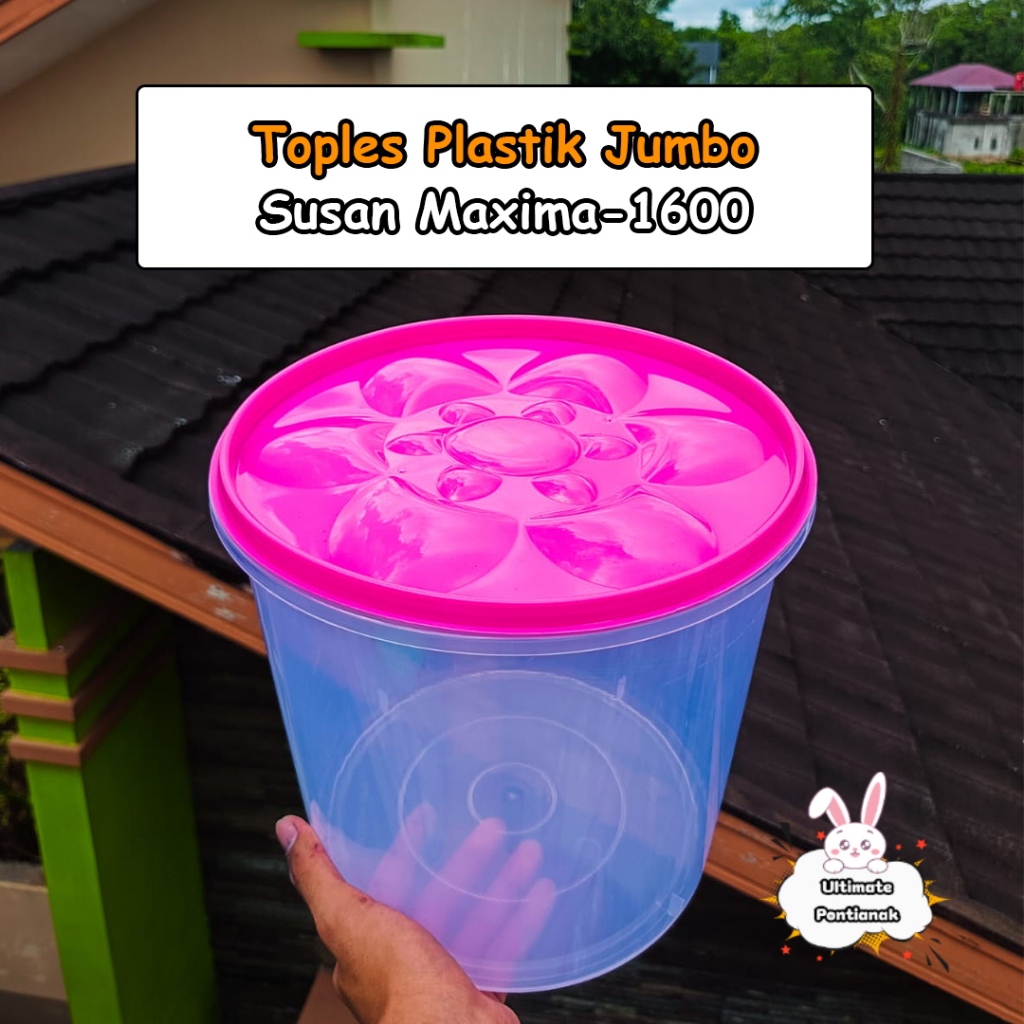 Susan Toples Plastik Jumbo Maxima-1600 | Toples Kerupuk | Toples Jumbo OK