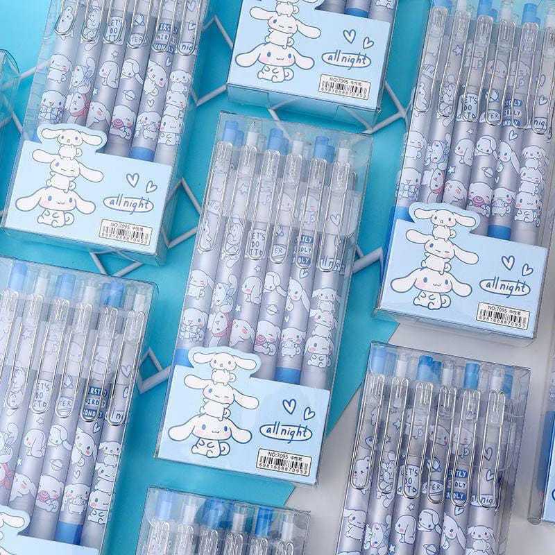

D3W! 1 Box (12 Pcs) Pulpen Cute Pena Aesthetic Karakter Sanrio Pulpen Lucu Untuk Anak Remaja Tinta