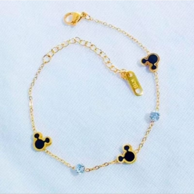 gelang titanium micky, gelang antikarat, gelang awet, gelang asli titanium