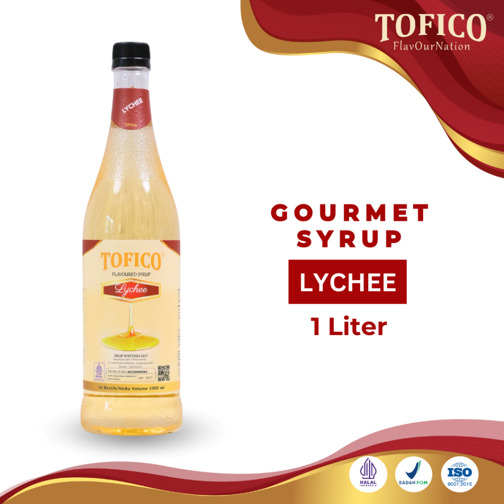 

Syrup Lychee Tofico / Sirup Rasa Leci Premium 1 Liter / Tofico Syrup Official