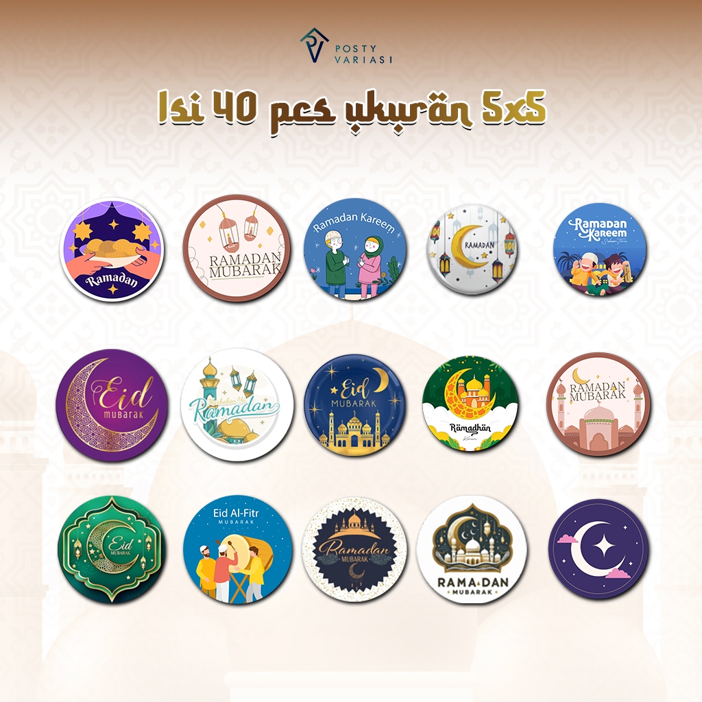 

Stiker Edisi Idul Fitri Sticker Hampers Lebaran Stiker Bulat Ramadhan