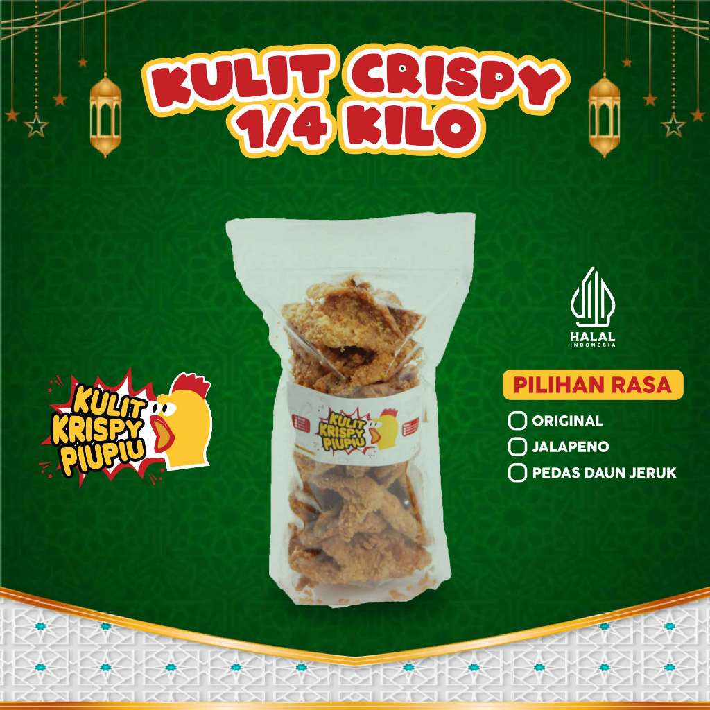 

[FREE EMAS RANDOM] PiuPiu - Kulit Ayam Crispy 250gr Snacks Rasa Jalapeno/Original/Pedas Daun Jeruk