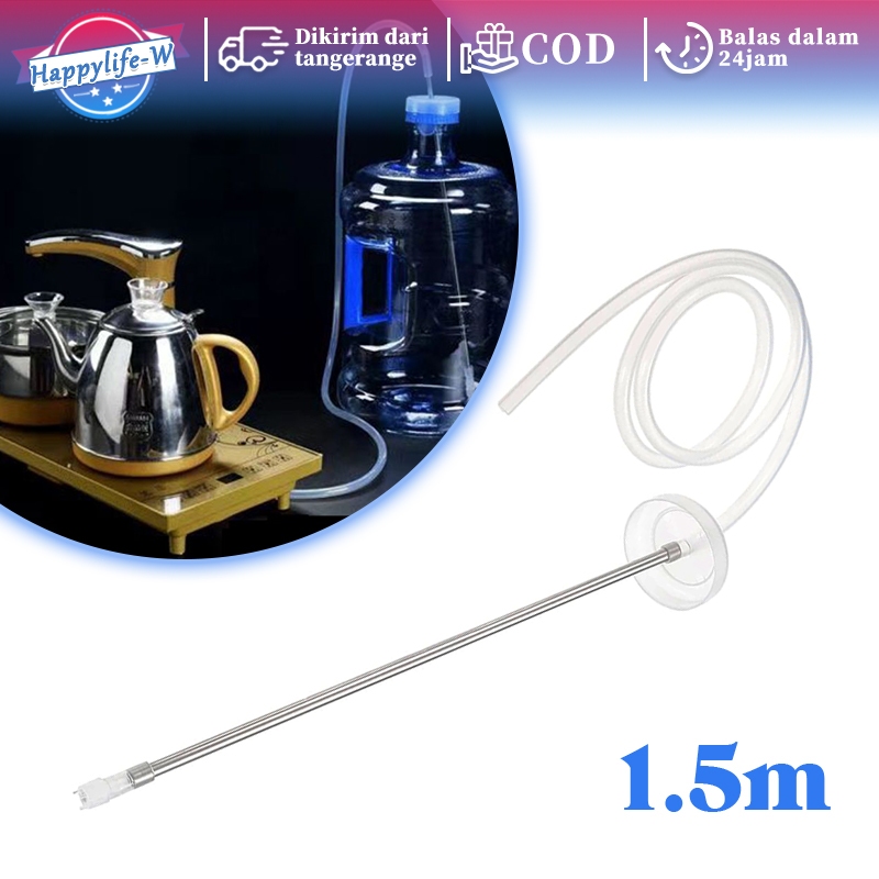 150cm Selang Dispenser Galon Bawah Foodgrade Stainless 304 Selang Pompa Galon Pipa Selang Hisap Air 