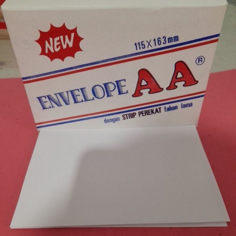 

Amplop AA putih dengan strip perekat tahan lama 100 lbr
