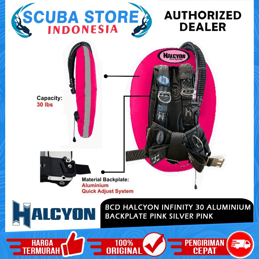 BCD Technical Halcyon Infinity 30 Custom Pink Silver Buoyancy BC Scuba Diving BC Donut Wing Selam