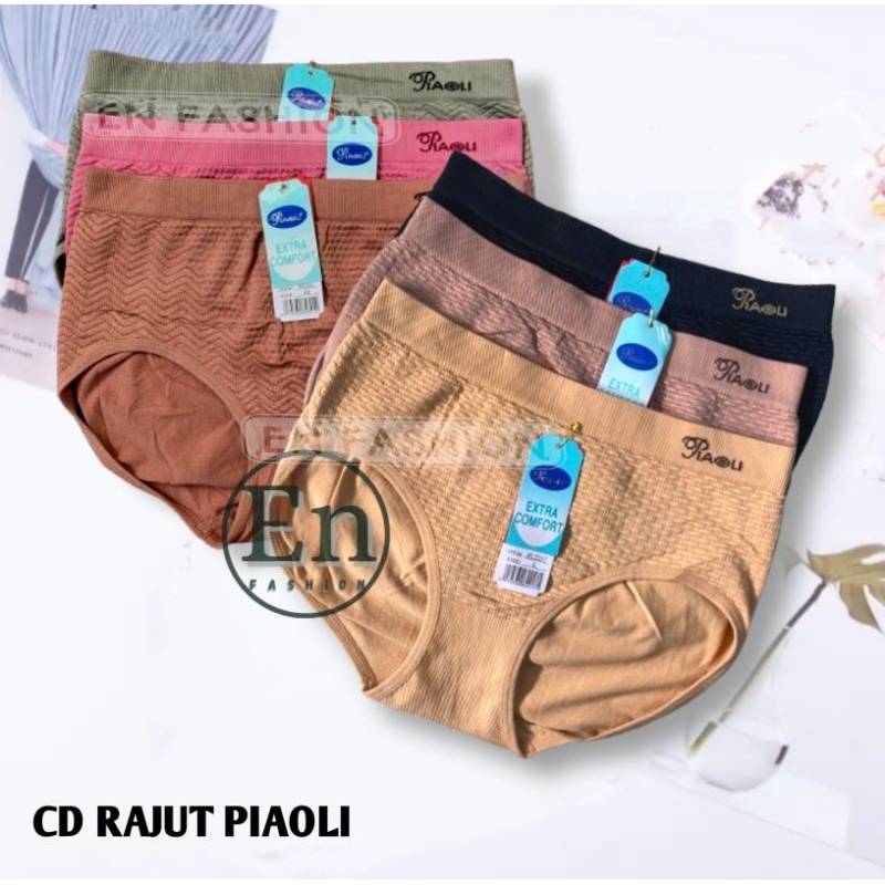 Promo 3,6 Pcs Celana Dalam Wanita Rajut Piaoli 747/737/773/418/9901 - Cd Cewek Rajut