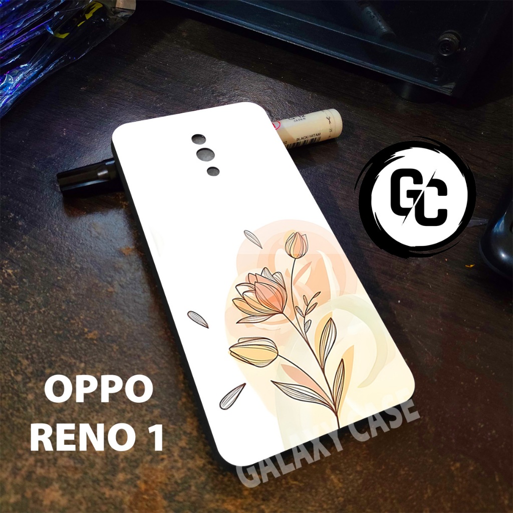 case Hp OPPO RENO 1/GC11/Motif BUNGA/softcase glossy OPPO RENO 1/Casing OPPO RENO 1/Case glitter