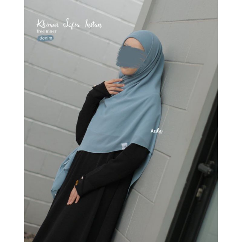 Azda Sofia Khimar Segiempat Material Ceruty Lexus Premium Inner Kaos Rayon Spandek FREE CADAR Griya 