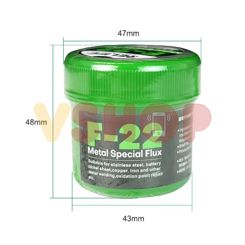 FLUX PASTA SOLDER RELIFE F-22 METAL FLUX PASTE MULTIFUNCTION RELIFE F-22