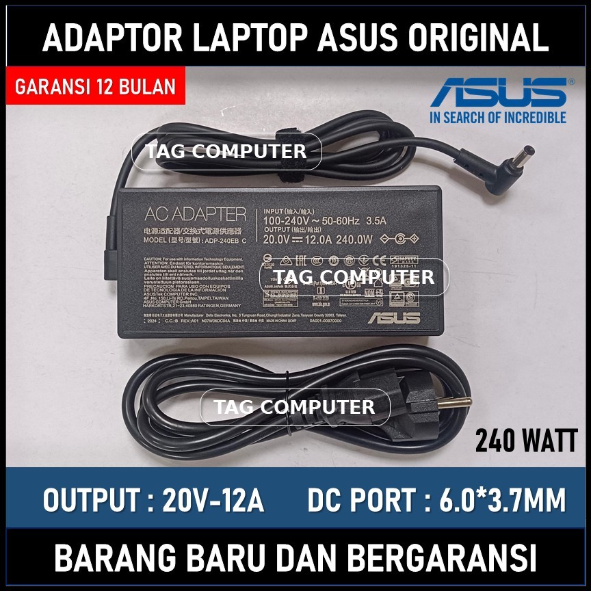 ADAPTOR CHARGER ASUS ROG Strix Scar 15 G533QS G533QS-XS98Q G533QS-HF083TS G533QS-HQ132T 240W ORIGINA