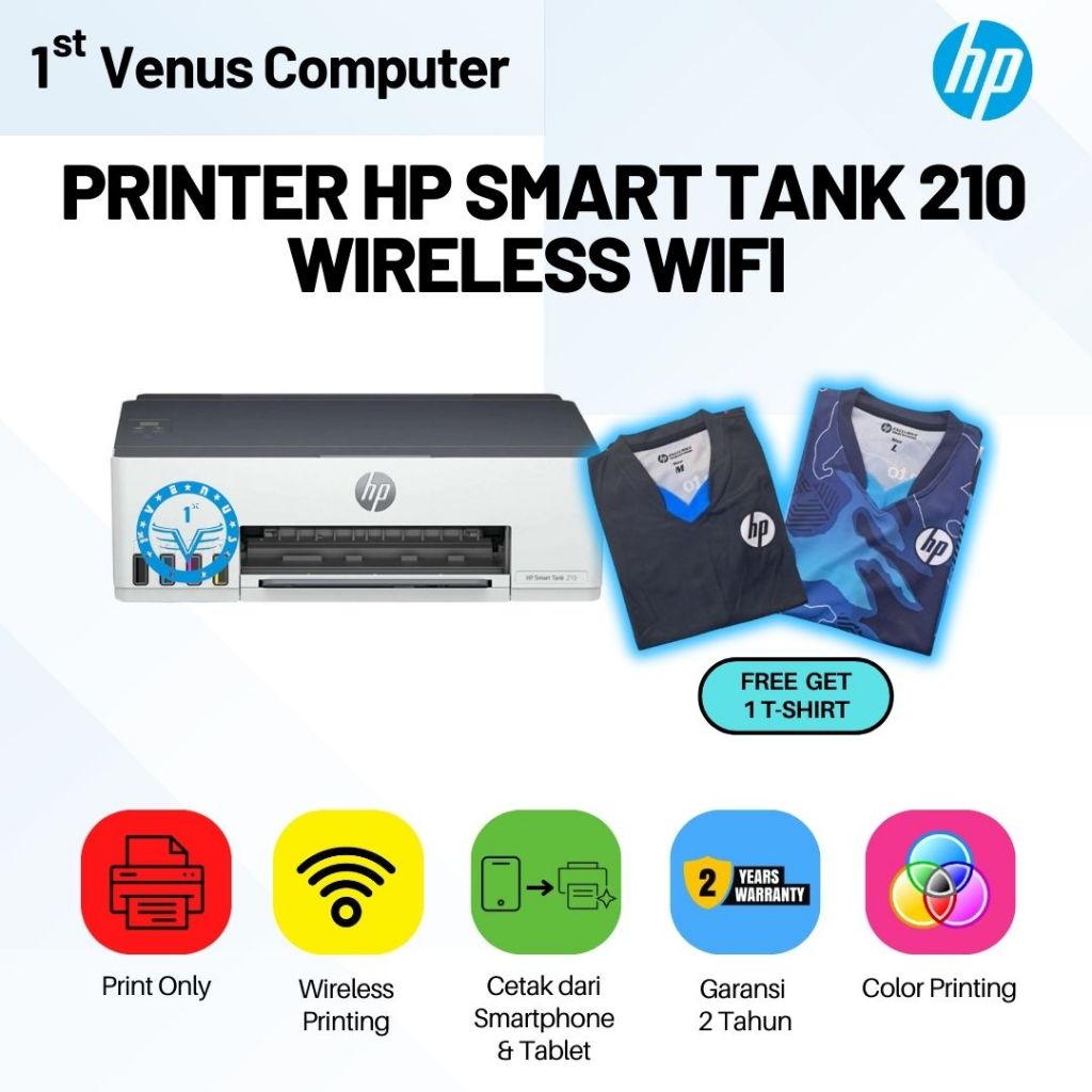 Printer HP Smart Tank 210 Wireless Wifi / HP PRINTER SMART TANK 210 / PRI20-HP