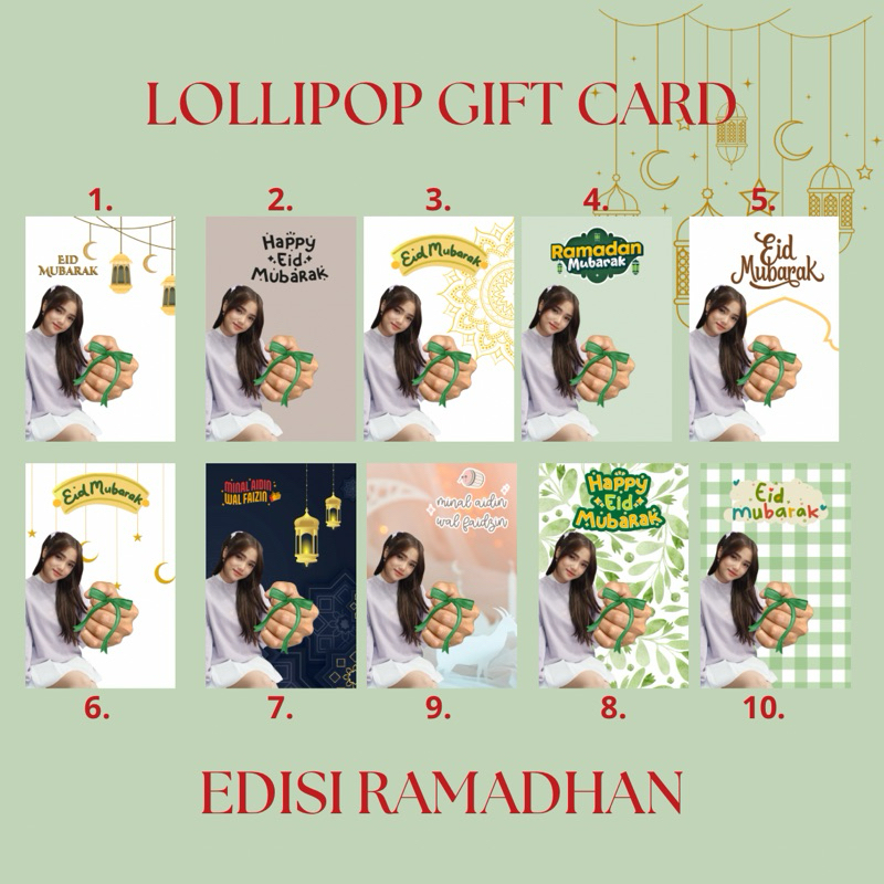 

lolipop gift card edisi ramadhan (9pcs)
