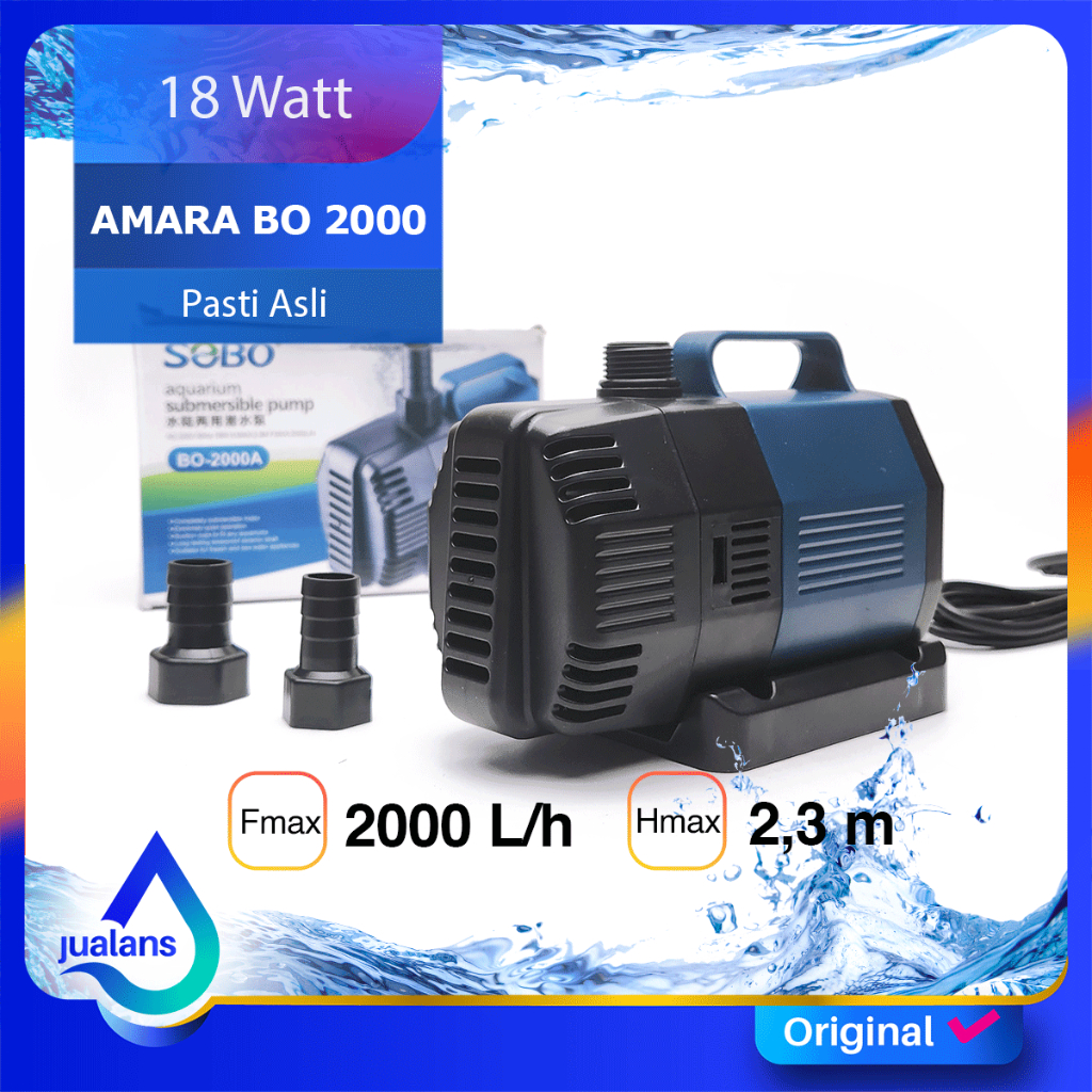 AMARA BO 2000 Pompa Aquarium Kolam 2000 LPH SOBO BO 2000