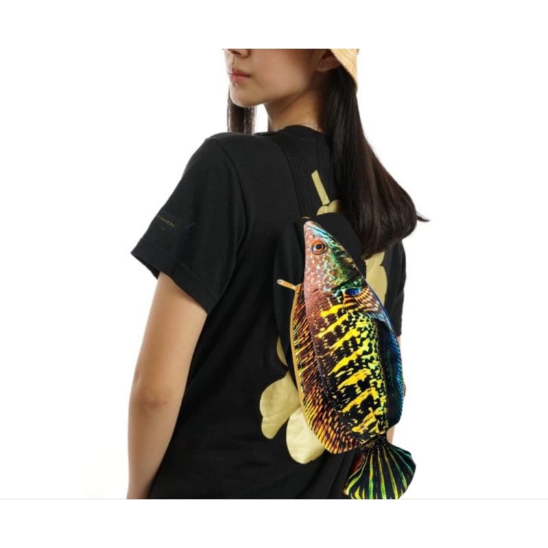 tas selempang punggung bentuk ikan gabus ukuran besar mirip aslinya