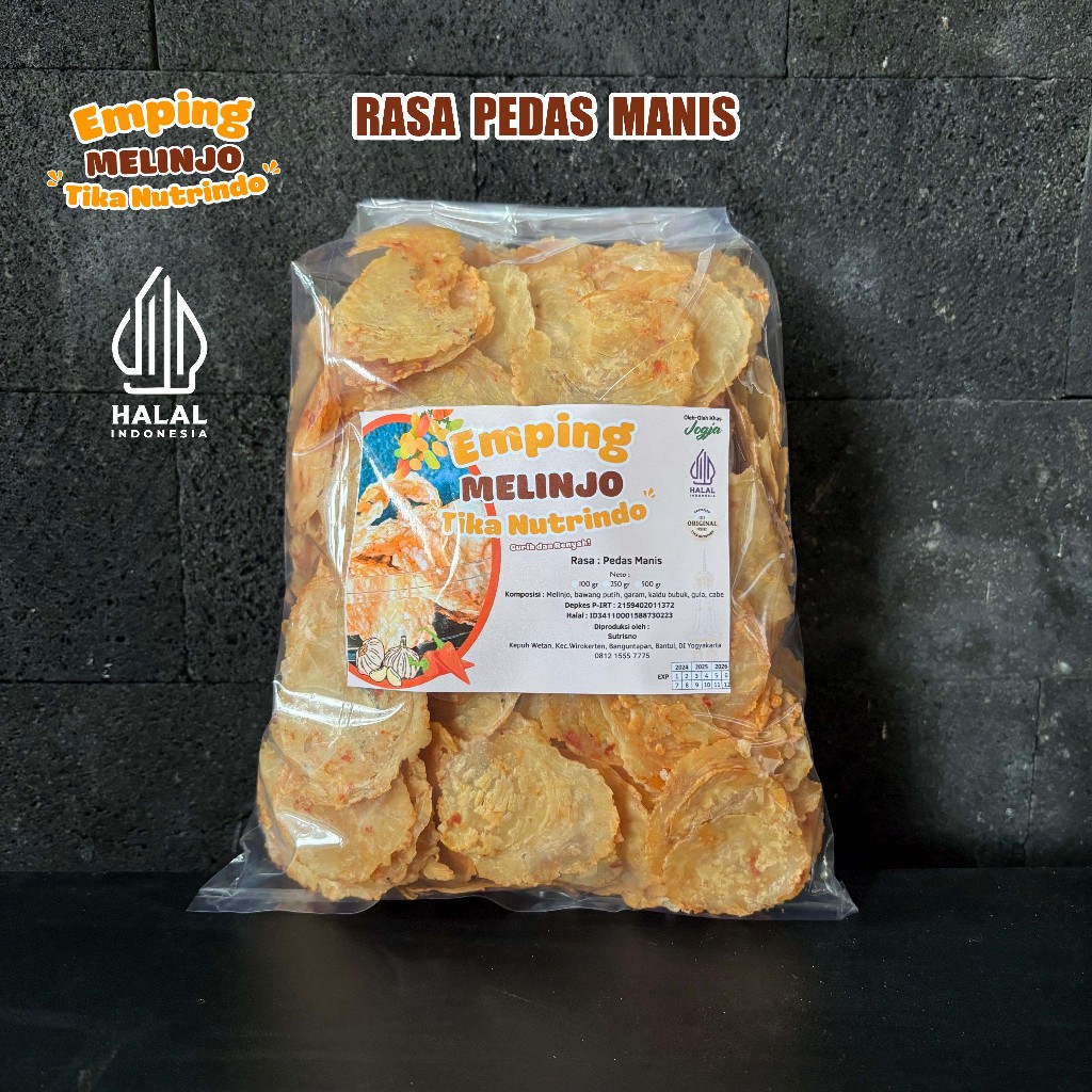 

Emping Melinjo Super Rasa Pedas Manis 500g Tika Nutrindo - Emping Melinjo Pedas Manis Mentah