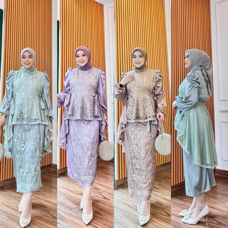 Set Rok Tile Brukat baju Lebaran