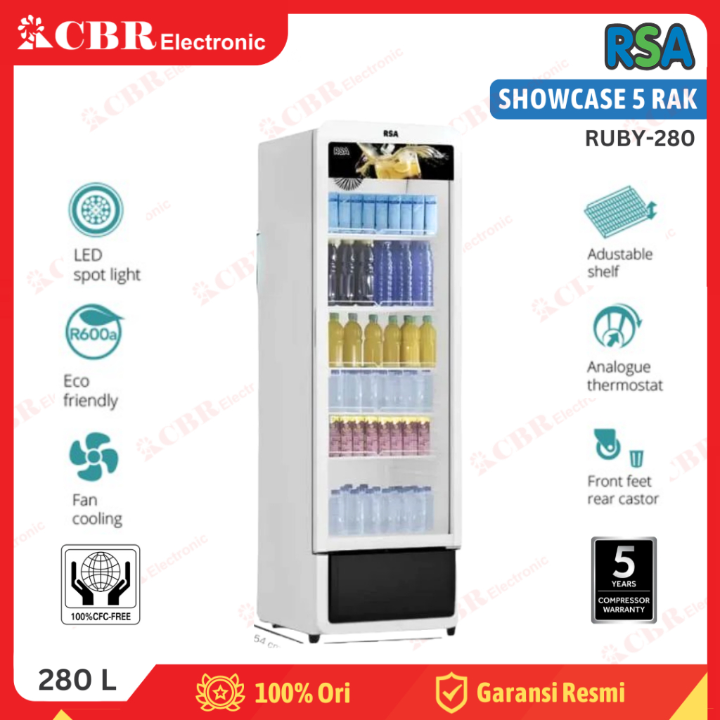 Showcase Display Cooler RSA 5 Rak RUBY-280