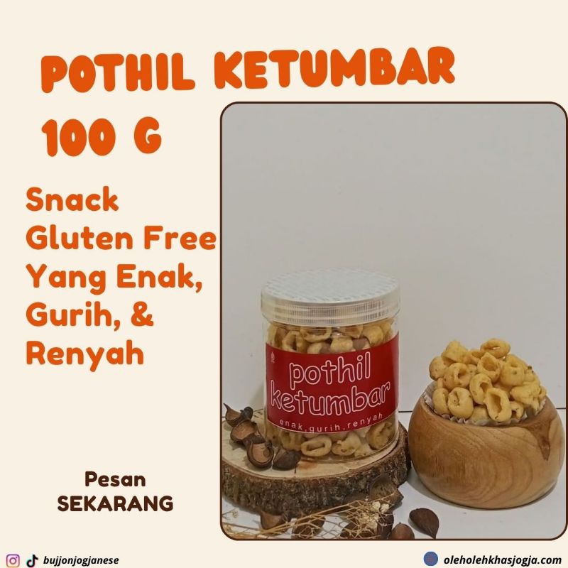 

cemilan oleh oleh Jogja Pothil ketumbar Bujjon 100 gram gluten free