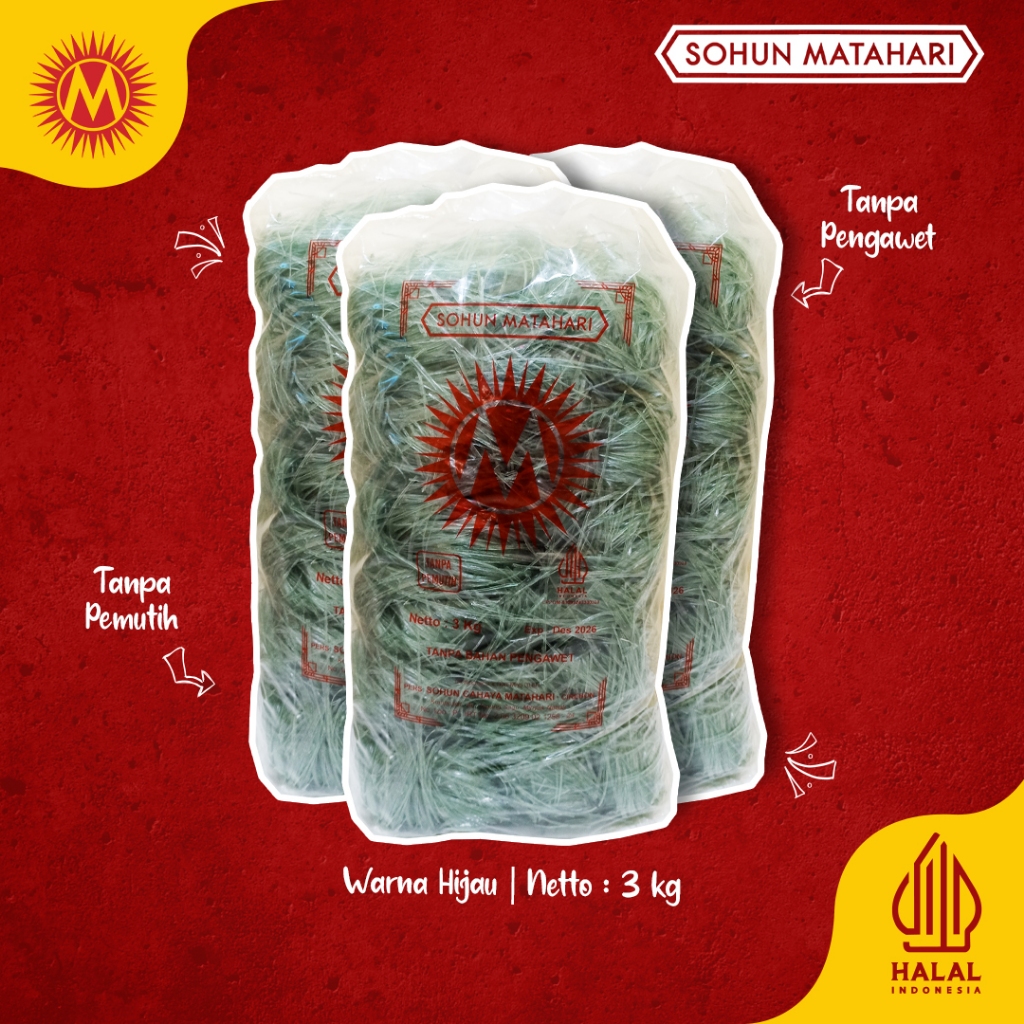 

Sohun Matahari Kemasan 3Kg Warna Hijau - Original dari Official Store