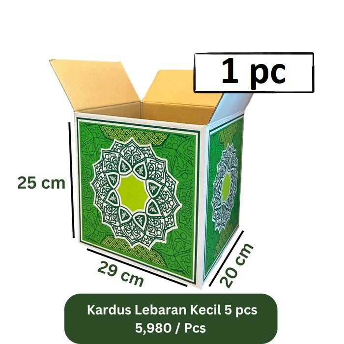 

Kardus 29x20x25 cm Hampers Lebaran Hijau Kecil