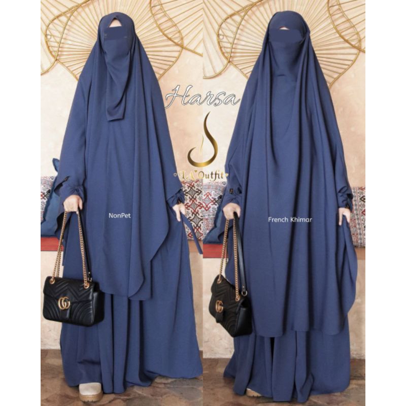 SET GAMIS HARSA FRENCH KHIMAR SET GAMIS SYAR'I GAMIS TERBARU