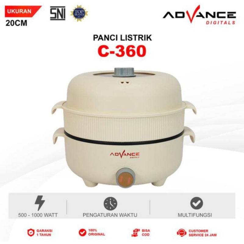 ADVANCE WARMER STEAMER COOKER C360 - PANCI LISTRIK SERBAGUNA ADVANCE - PANCI SERBAGUNA ADVANCE - PAN