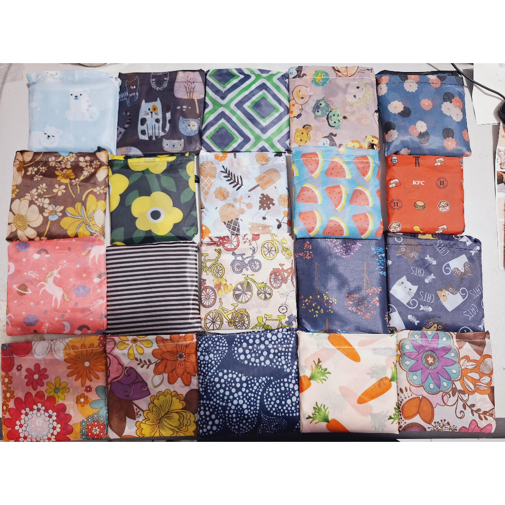 Tas Belanja Lipat Polyester/Tas Kantong Lipat Parasut/Shopping Bag Parasut