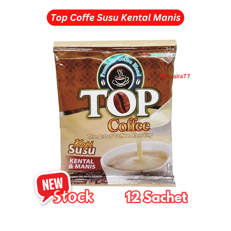 

Top Coffe Kopi Susu Kental Manis 12 Sachet / Kopi Instan Renceng