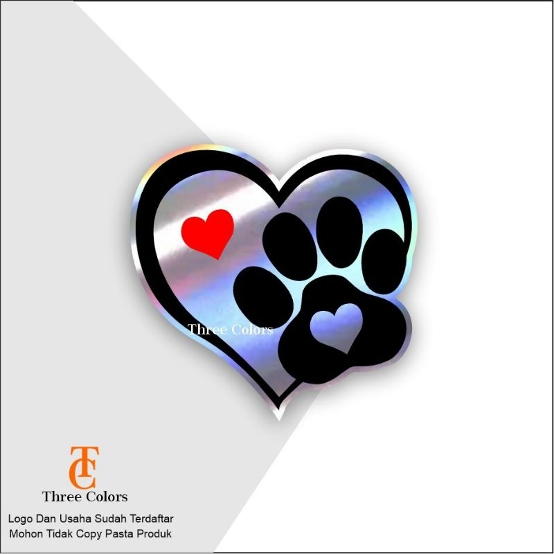 #44, stiker jejak kucing lucu hologram, stiker hp, motor