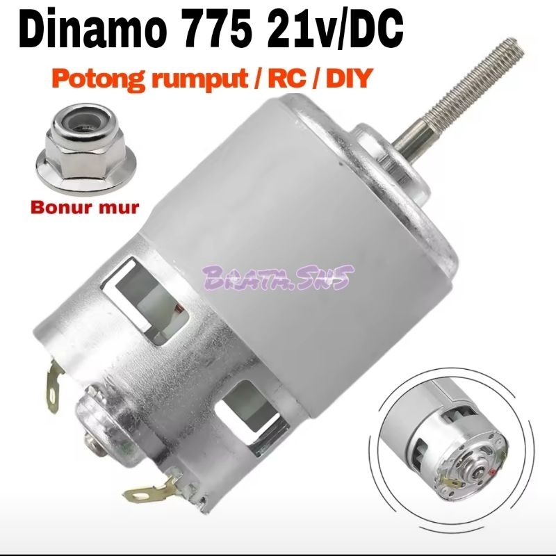Dinamo DC Motor RS-775 775 21V 12V-24V Potong Rumput Grinder Table Saw, RC, DIY