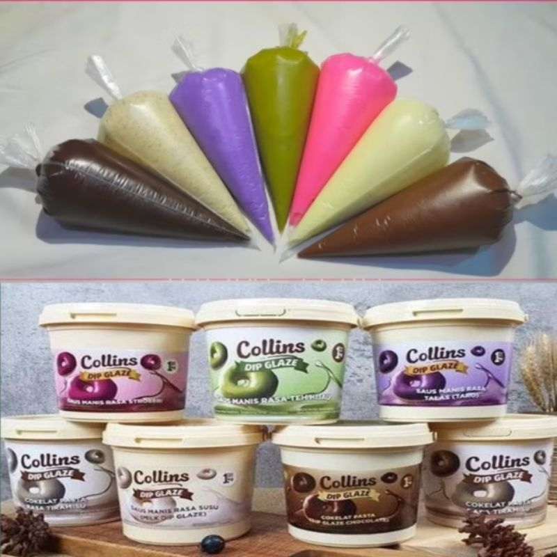 

extra toping collins dip glaze repack 100gram