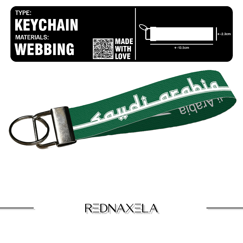 Gantungan Kunci Webbing Keychain - Saudi Arabia Stylish & Durable Daily Use Keychain