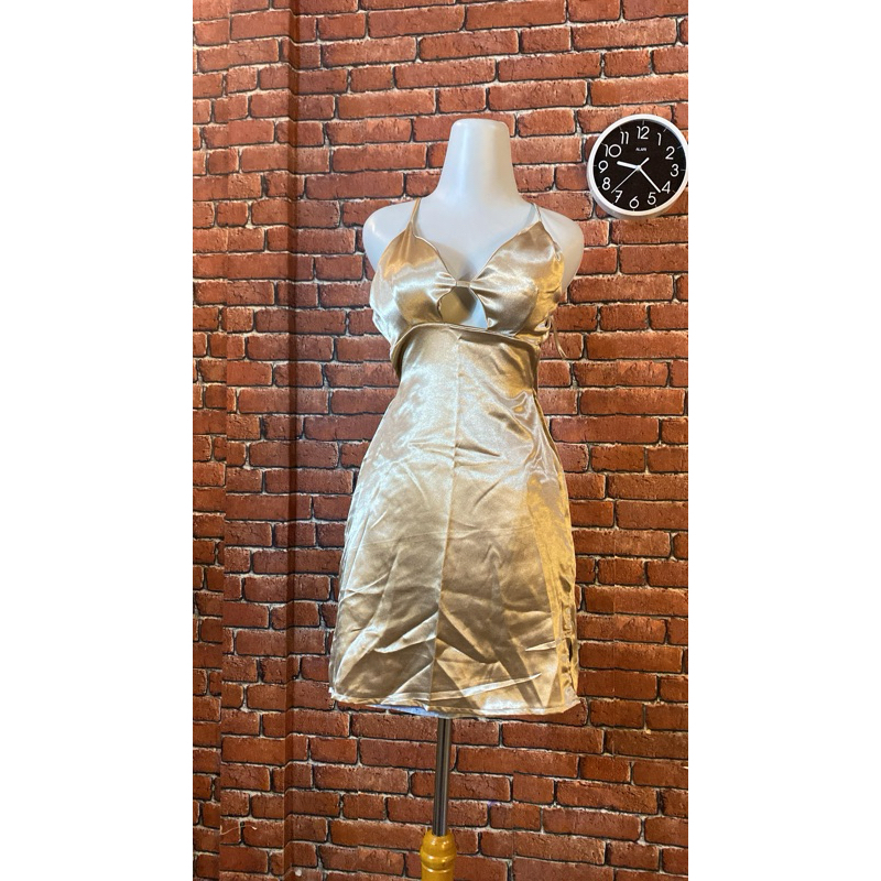 Mini Sexy Dress Party Gold Preloved