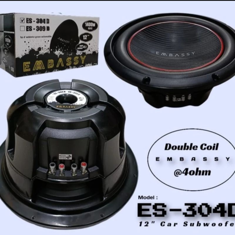 SUBWOOFER 12 Inch SUPER BADAK DOUBLE COIL EMBASSY ES-304D