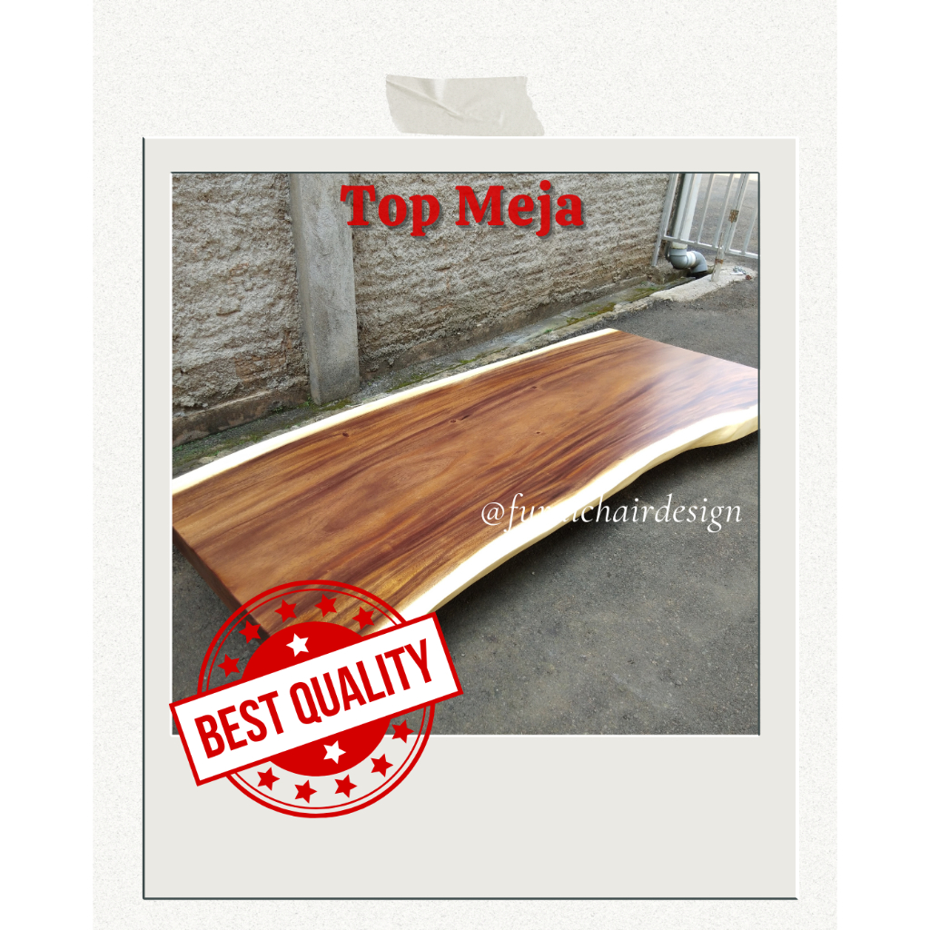 Jual Top Meja Tamu Meja Makan Meja Meeting Meja Kerja Kayu Suar/Meh/Trembesi Finishing Glowing Mengk