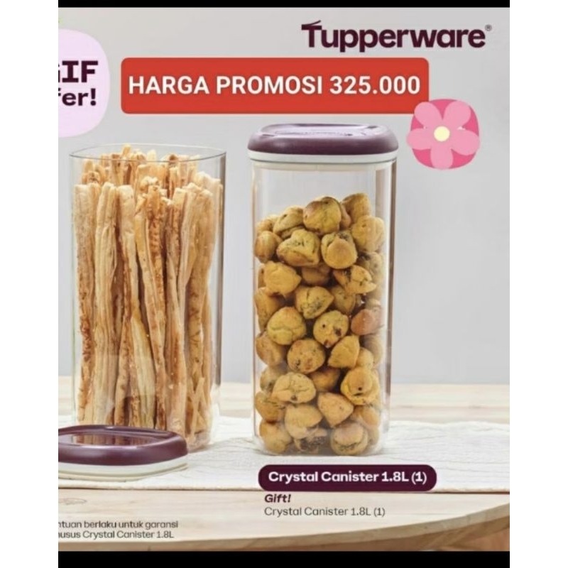 cristal canister tupperware harga satuan