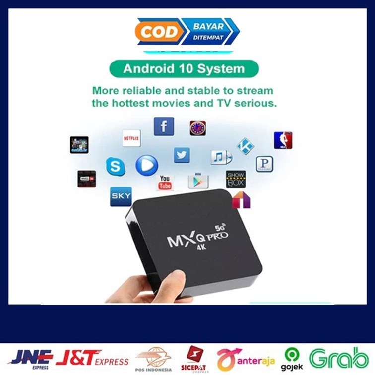 Terbaik MXQ Pro 4K Ultra HD Android Box Smart TV 4GB RAM 32GB ROM Wifi HDMI USB Media Player Streami