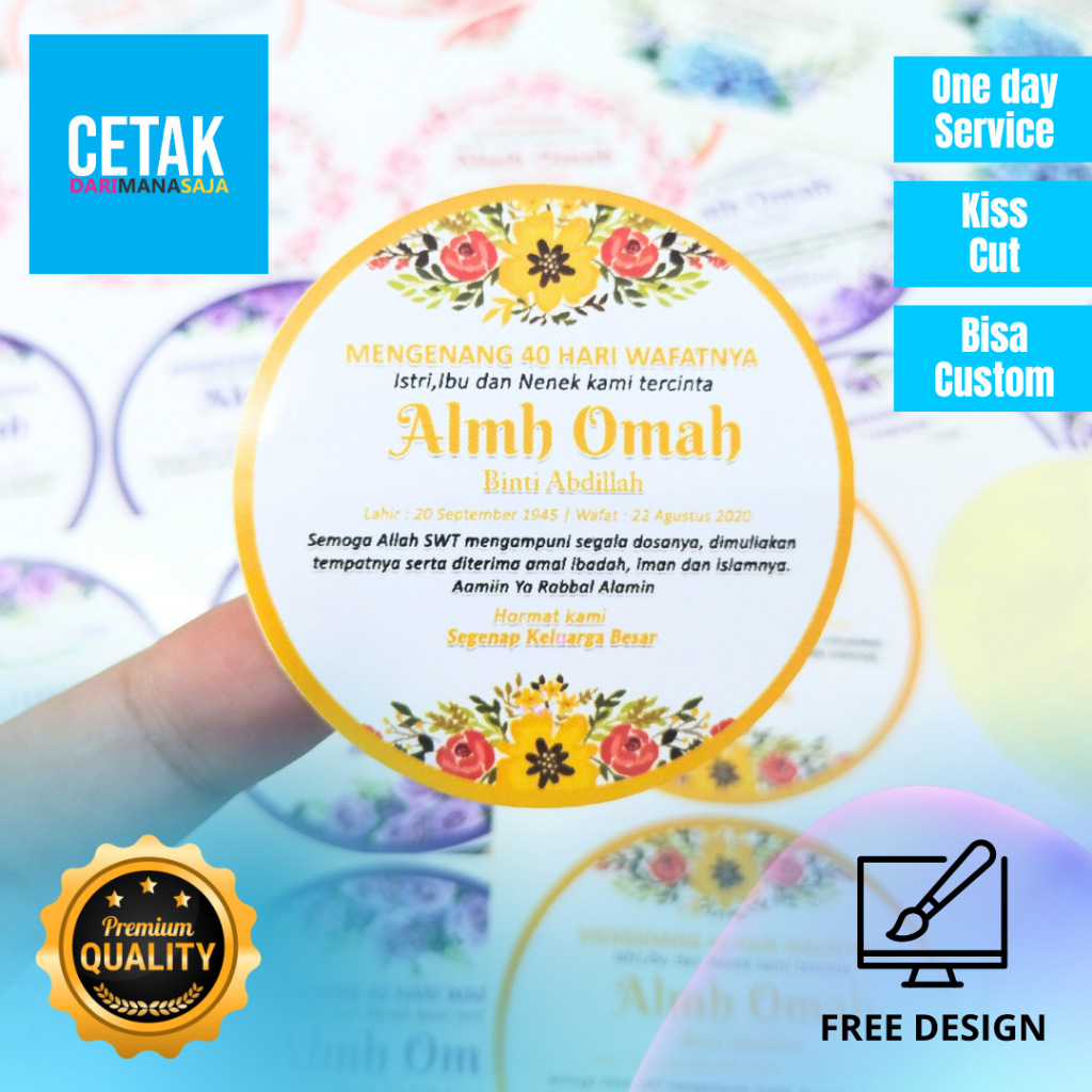 

8-10 Stiker Tahlil Haul Mengenang Wafatnya 40 100 1000 Hari Tahlilan Pengajian Sticker