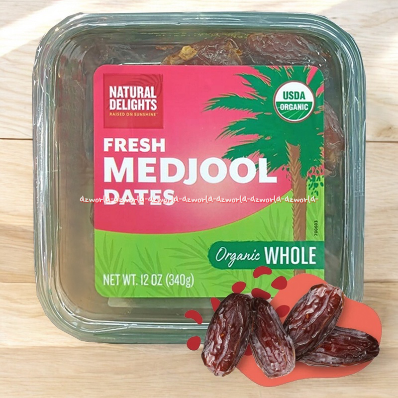 

Natural Delight 340gr Fresh Medjool Dates Organic Whole Kurma Arab Organik Medjol Dengan Pemanis Alami Dan Menurunkan Kolesterol