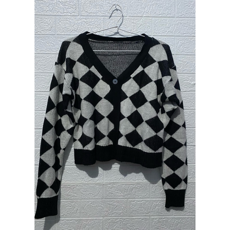 cardigan kotak-kotak