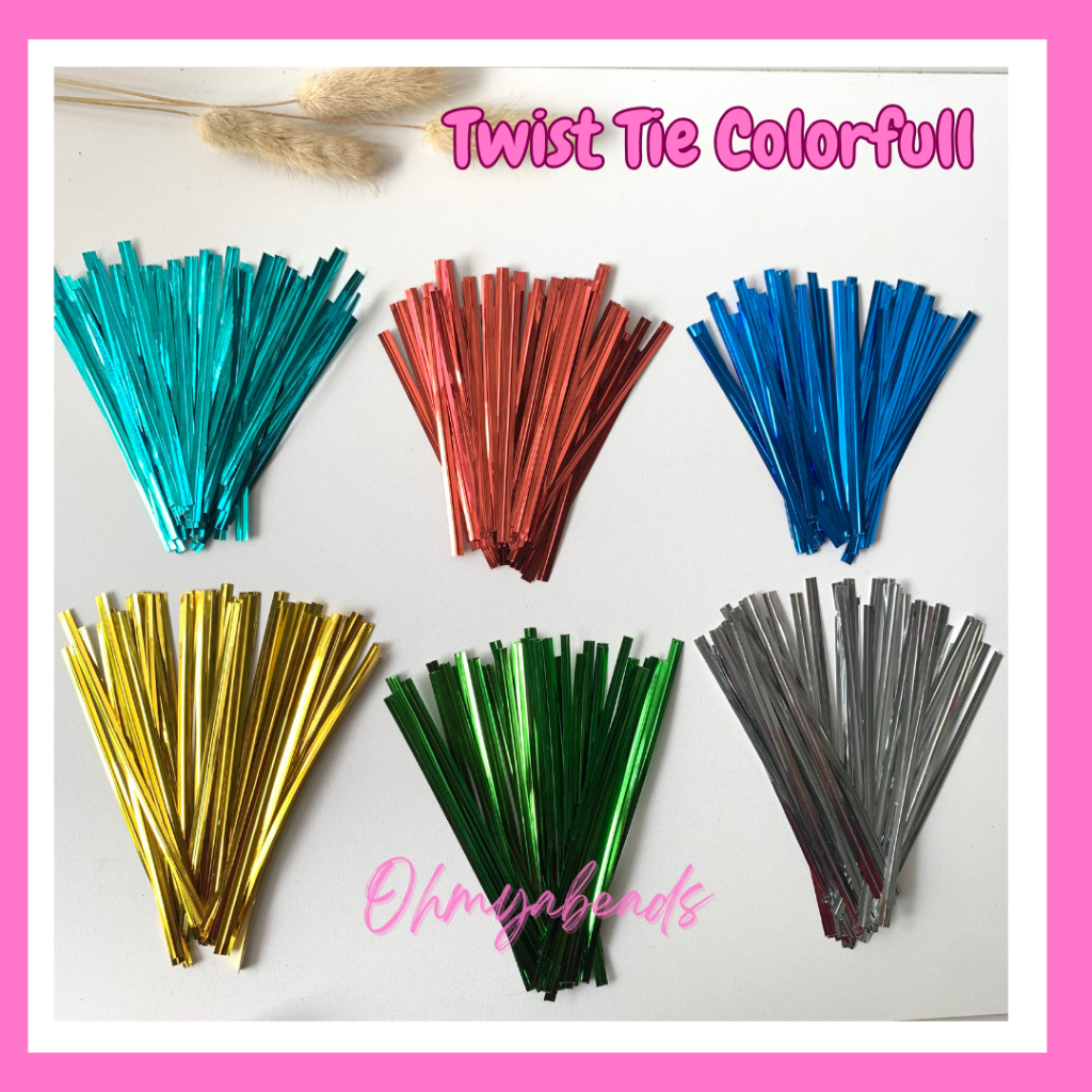 

￼Twist Tie 100pcs 6cm 8cm 10cm / Kawat Ikat 10 cm isi 100 / Kawat Pengikat Warna Warni 10 cm isi 100