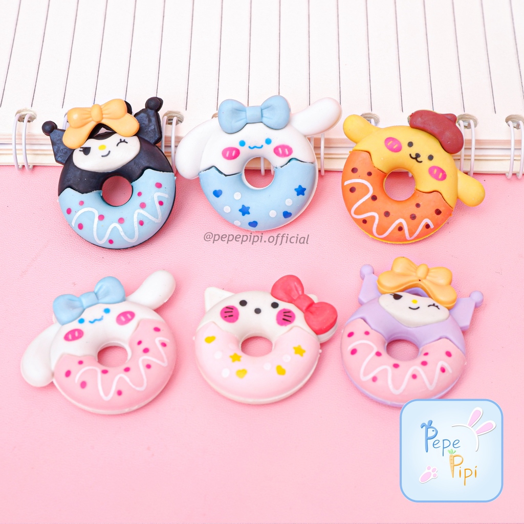 

Penghapus Sanrio Donat ER-1217 Eraser Hapusan Karet Pensil Setip Stip Kuromi My Melody Cinnamorol