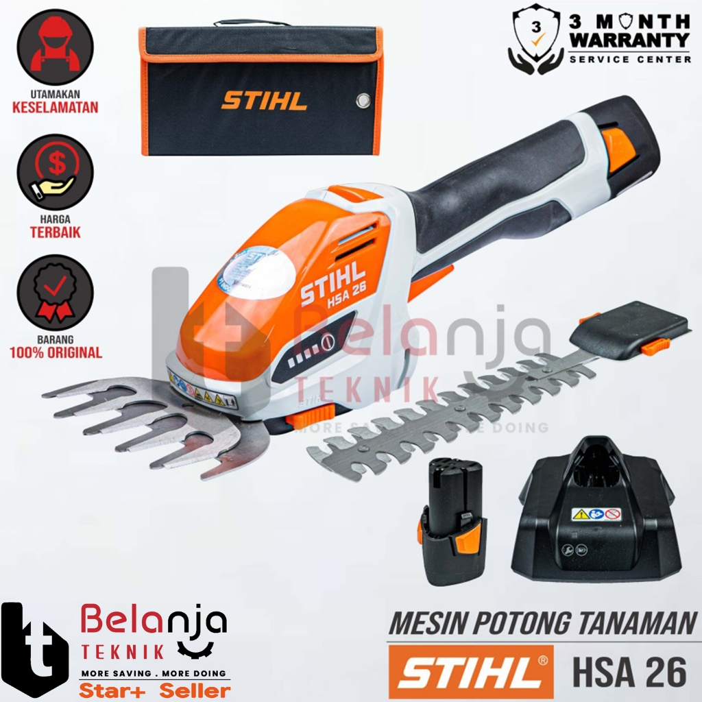 Pemotong Rumput Baterai STIHL HSA 26 Trimmer Grass Cordless Shear Shrub HSA26 10.8 V