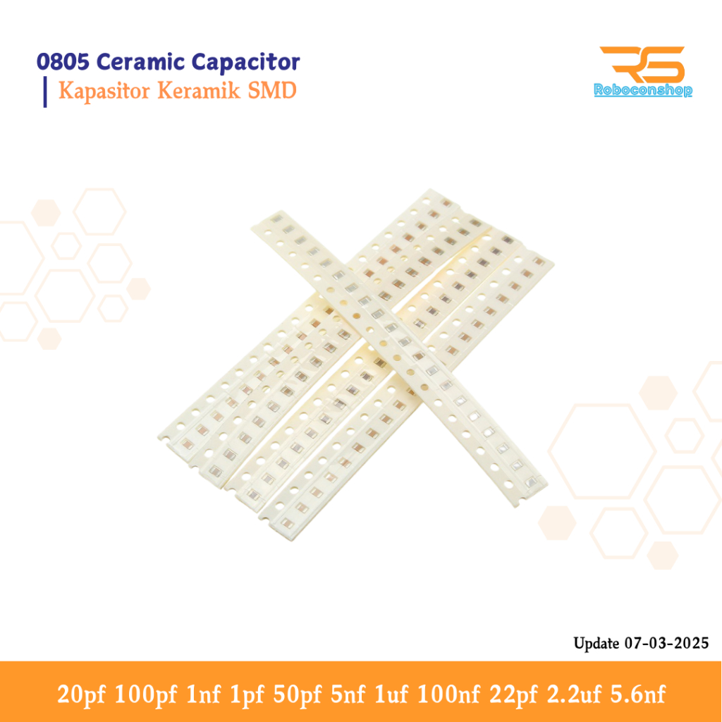 0805 Ceramic Capacitor Kapasitor Keramik SMD 1uf 100nf 22pf 2.2uf